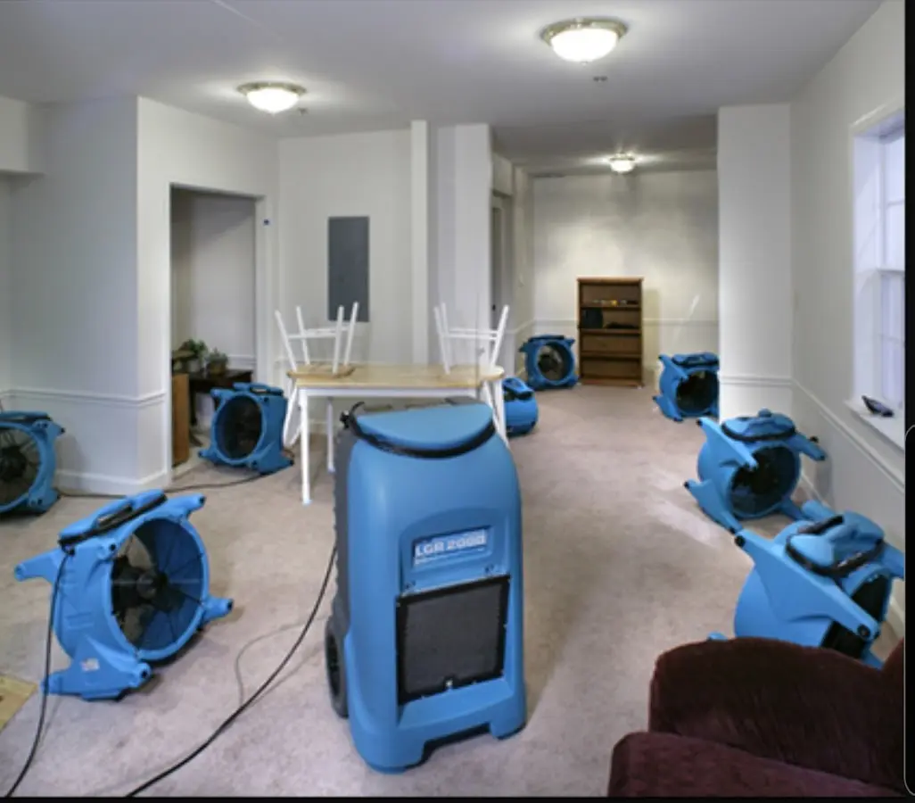 Air movers and dehumidifier setup for Water Extraction & Removal in Alachua
